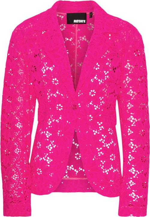 ROTATE Birger Christensen Lace Figure Fitted Blazer Kvinde Pink Glo Blazere Str 42 - hos Magasin