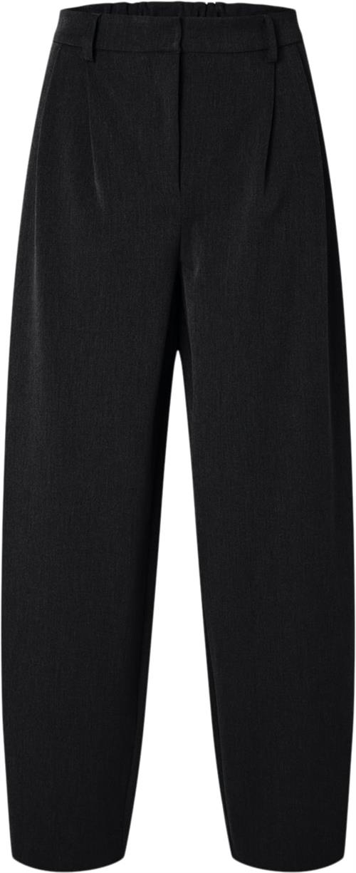 Selected Femme Slfpiya HW Barrel Pant Kvinde Sort Bukser Med Brede Ben Str 36 - hos Magasin