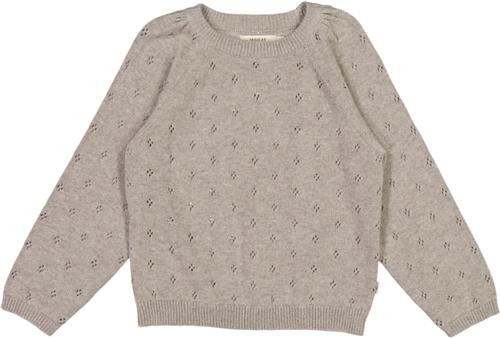 Wheat Strik Pullover Mira Str 110 / 5 år - Warm Grey Melange Strik Bomuld hos Magasin