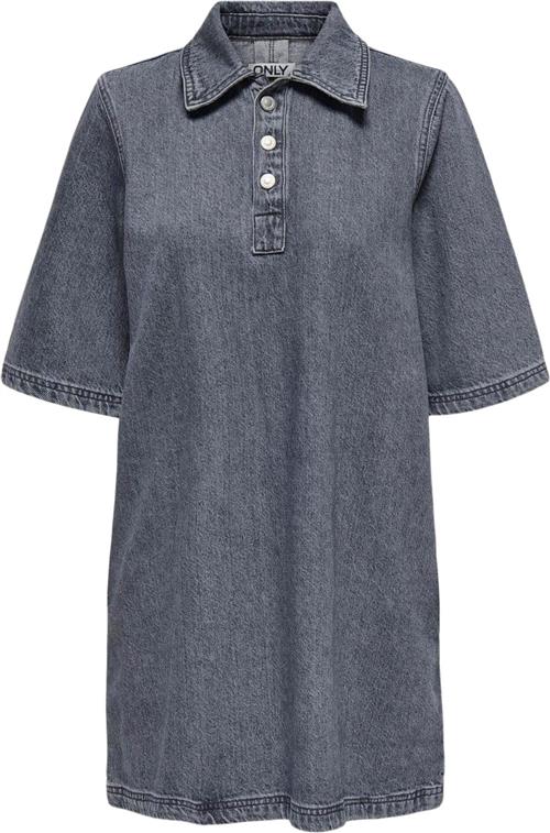 ONLY Onlgry S/S Dress DNM AZG Kvinde Grey Denim Korte Kjoler Regular Fit Str S - Bomuld hos Magasin