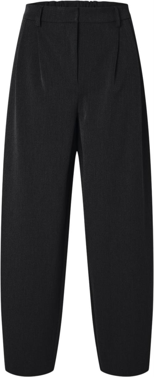 Se Selected Femme Slfpiya HW Barrel Pant Kvinde Sort Bukser Med Brede Ben Str 34 - hos Magasin ved Magasin