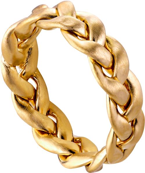 Se Jane Kønig Big Braided Ring, Goldplated Sterling Silver - 46 56 - Ringe hos Magasin ved Magasin