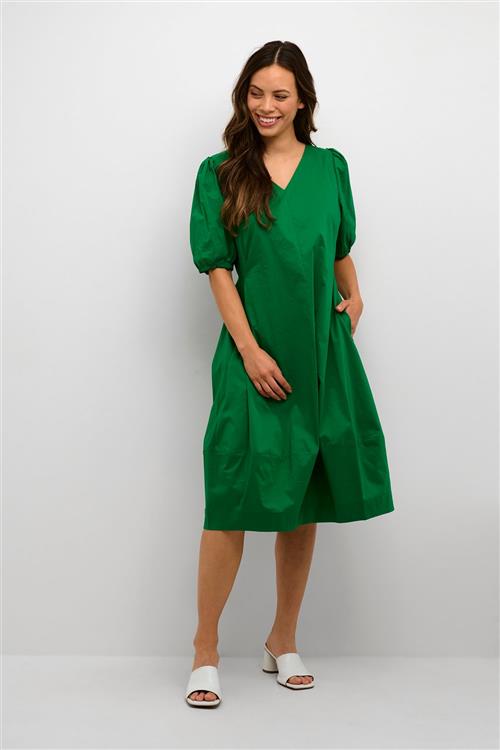 Culture Cuantoinett SS Dress Kvinde Jolly Green Midi Kjoler Str L - hos Magasin