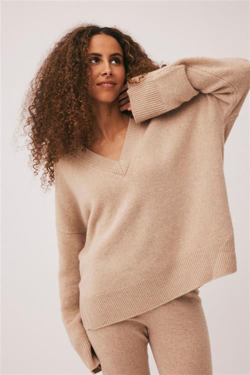 Magasin du Nord Collection Magasin Classic 3 100 Cashmere Kvinde Light Sand Sweaters Str L Cashmere