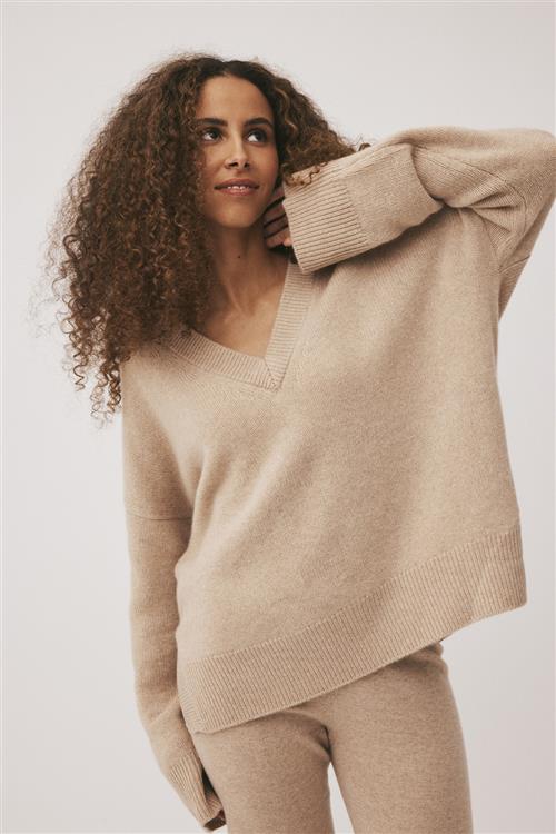 Magasin du Nord Collection Magasin Classic 3 100 Cashmere Kvinde Light Sand Sweaters Str M Cashmere