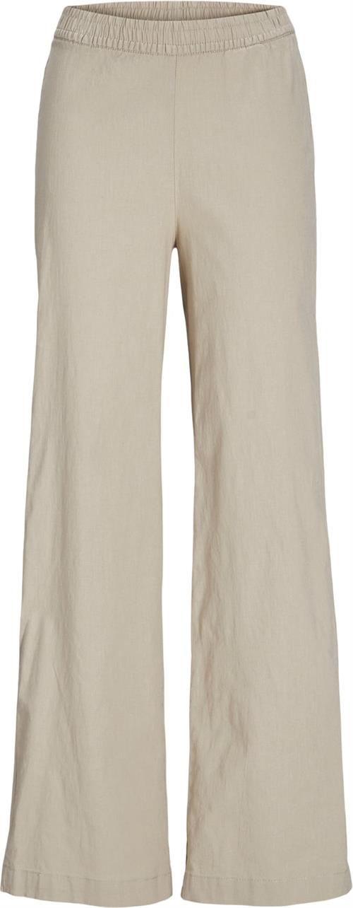 JJXX Jxpoppy Linen HW Pant PNT Kvinde Feather Gray Hørbukser Regular Fit Str S - hos Magasin