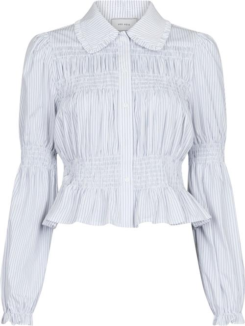 Neo Noir Kella Stripe Smock Shirt Kvinde Hvid Langærmede Bluser Str 40 - hos Magasin