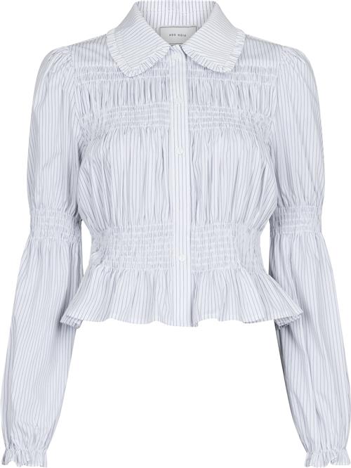 Neo Noir Kella Stripe Smock Shirt Kvinde Hvid Langærmede Bluser Str 34 - hos Magasin