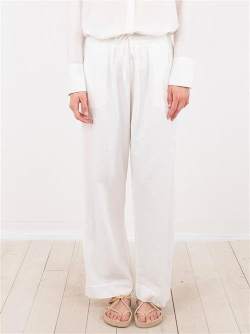 Se Neo Noir Sonar Linen Pants Kvinde White Bukser Med Lige Ben Str 42 - hos Magasin ved Magasin