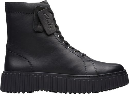 Clarks Originals Torhill Rise D Kvinde Black Leather Snørestøvler Str 40 - hos Magasin