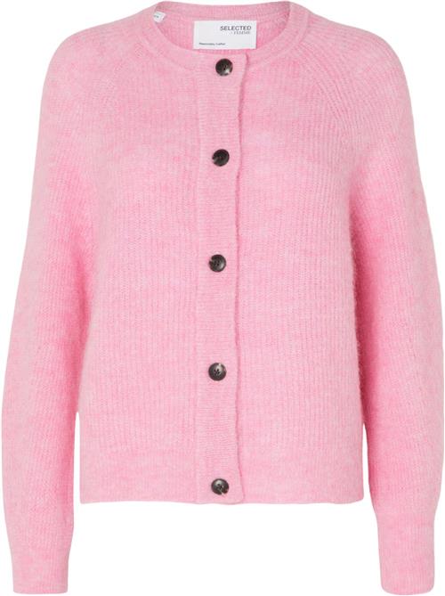 Se Selected Femme Slflulu LS Knit Short Cardigan B NO Kvinde Moonlite Mauve/melange Cardigans Str XL - hos Magasin ved Magasin