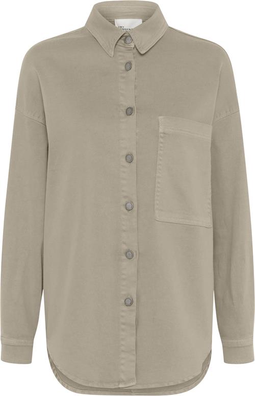 My Essential Wardrobe Laramw 149 Shirt Kvinde Silver Sage Washed Langærmede Skjorter Str 42 - hos Magasin