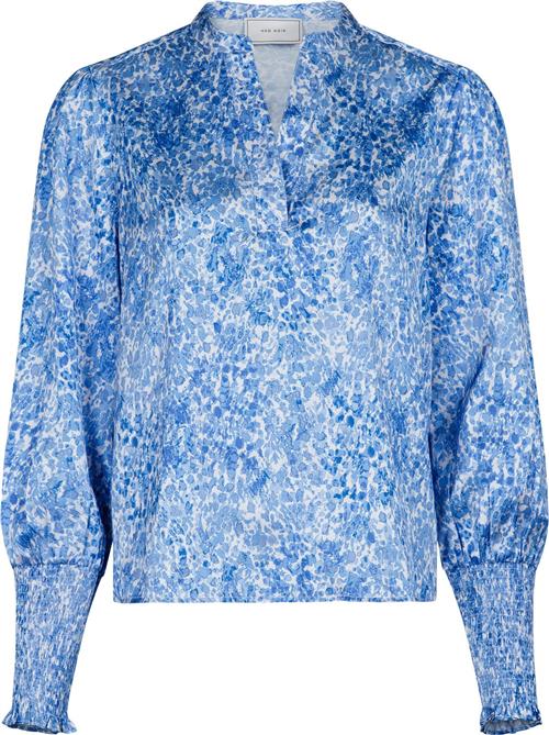 Neo Noir Landa Blooming Dot Blouse Kvinde Blue Langærmede Bluser Str 38 - hos Magasin