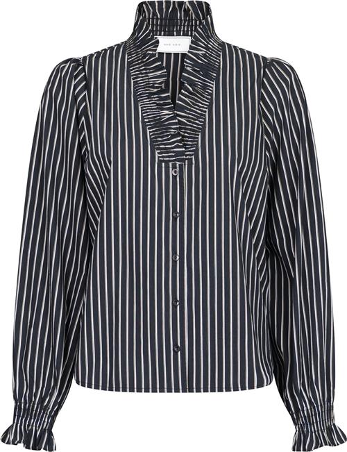 Neo Noir Brielle Tone Stripe Shirt Kvinde Sort Langærmede Bluser Str 34 - hos Magasin