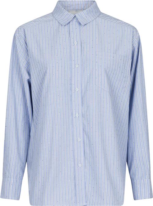 Neo Noir Dalma Stripe Stone Shirt Kvinde Blue Langærmede Skjorter Str 40 - hos Magasin