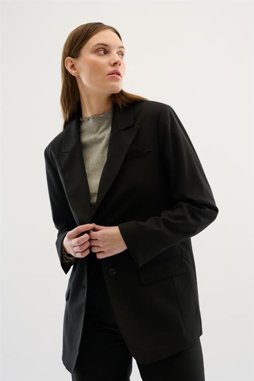 Karen by Simonsen Kbmilano Solid Blazer Kvinde Meteorite Blazere Classic Fit Str 40 - hos Magasin