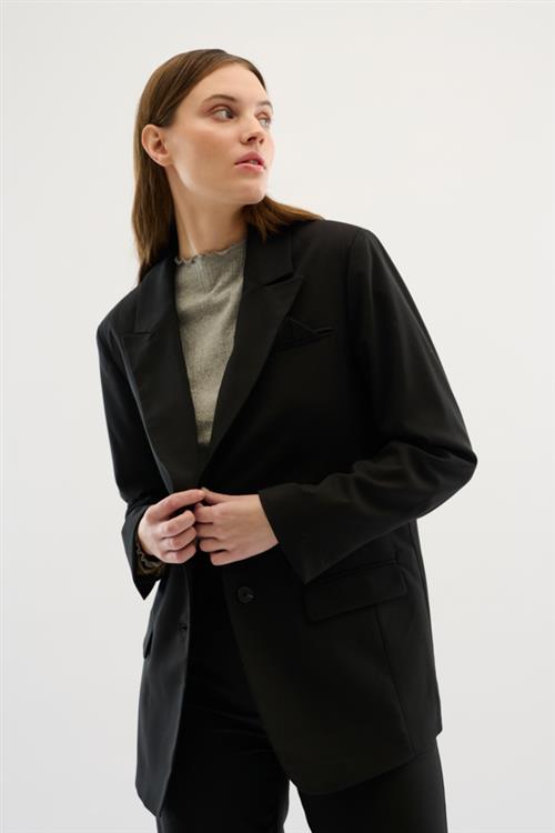 Karen by Simonsen Kbmilano Solid Blazer Kvinde Meteorite Blazere Classic Fit Str 36 - hos Magasin