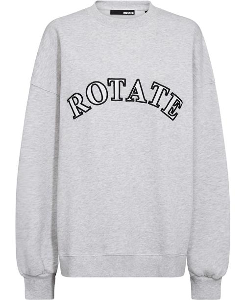 ROTATE Birger Christensen Sweat Logo Crewneck Kvinde Light Grey Melange Sweatshirts Str L - hos Magasin