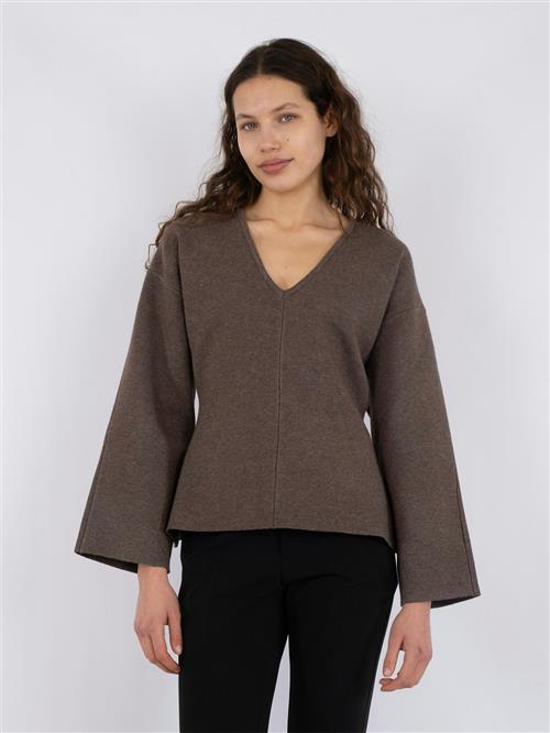 Neo Noir Linda Knit Blouse Kvinde Mocca Sweaters Str 44 - hos Magasin