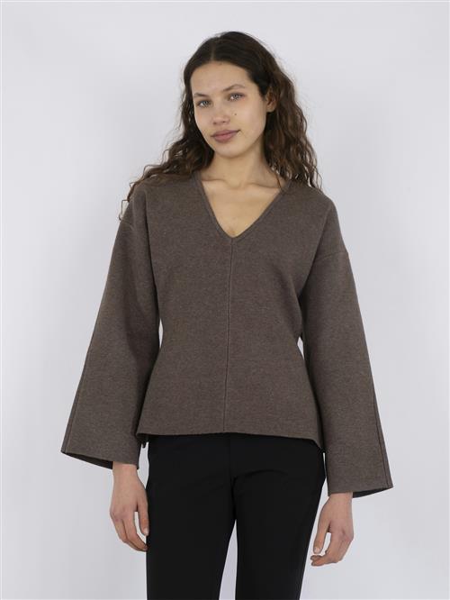 Neo Noir Linda Knit Blouse Kvinde Mocca Sweaters Str 34 - hos Magasin