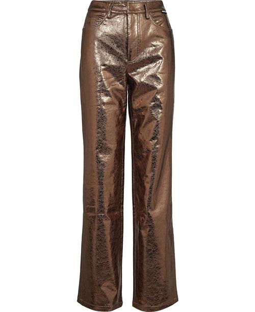 ROTATE Birger Christensen Textured High Waist Pants Kvinde Toasted Coconut Straight Jeans Str 34 - hos Magasin