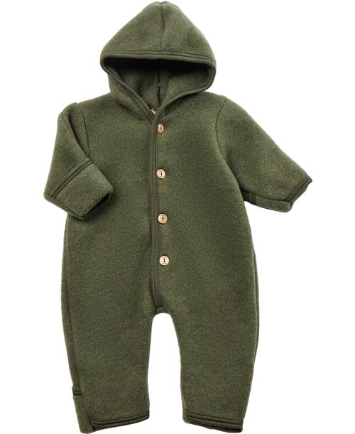 Engel Natur Hooded Overall, With Wooden Buttons, With Cuffs at Arms and Str 50-56 - Mã¸Rk Grã¸N Køredragter hos Magasin