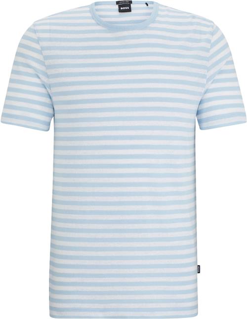 Se BOSS Tiburt 457 Mand Light/pastel Blue Kortærmede T-shirts Str L - hos Magasin ved Magasin