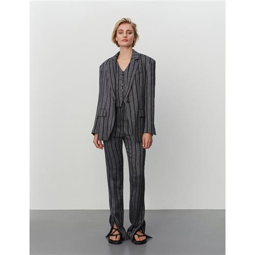 DAY Birger et Mikkelsen Allen Cotton Blend Stripe Kvinde Black Blazere Str 38 - hos Magasin