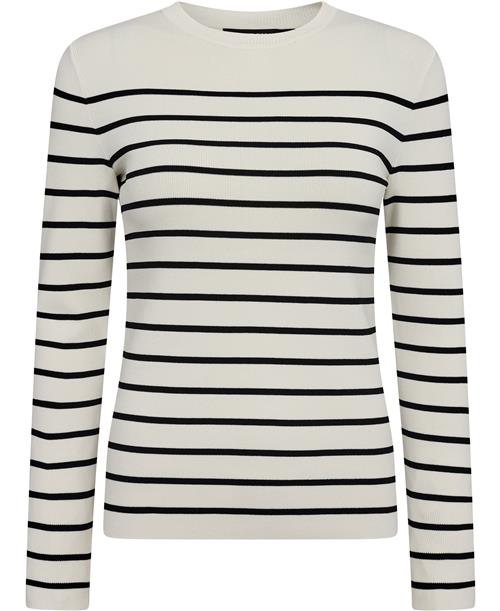 Lauren Ralph Lauren Rayon Nylon/nylonls Sweater Kvinde Mascarpone Cream/black Sweaters Str S Nylon - hos Magasin