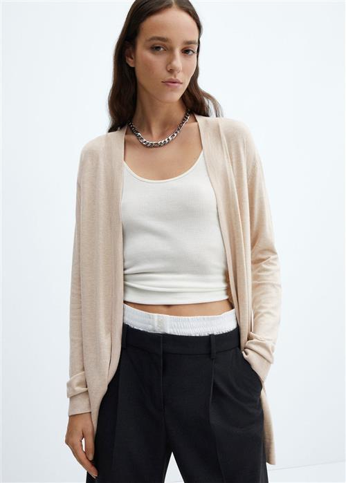 Se MANGO Fineknit Cardigan Kvinde Lt Pastel Brown Cardigans Str S - hos Magasin ved Magasin