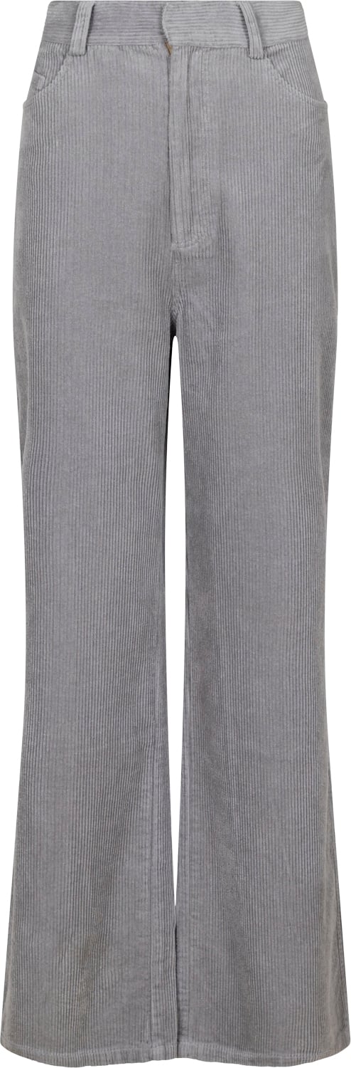 Neo Noir Jena Corduroy Pants Kvinde Light Grey Bukser Med Brede Ben Str 42 - hos Magasin