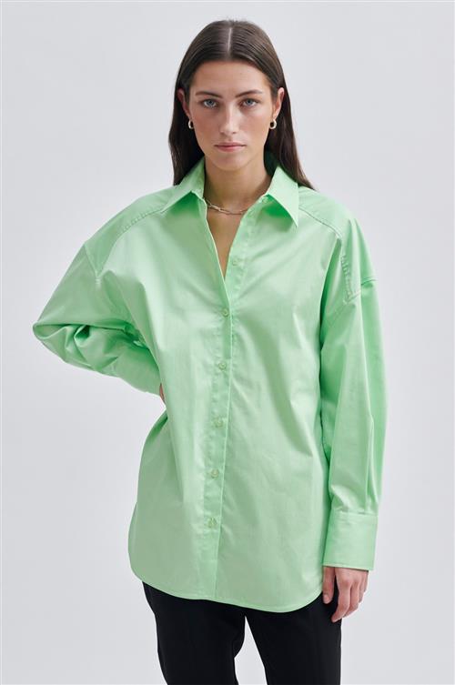 Se Second Female Milas Classic Shirt Kvinde Pistachio Green Langærmede Skjorter Str M - hos Magasin ved Magasin