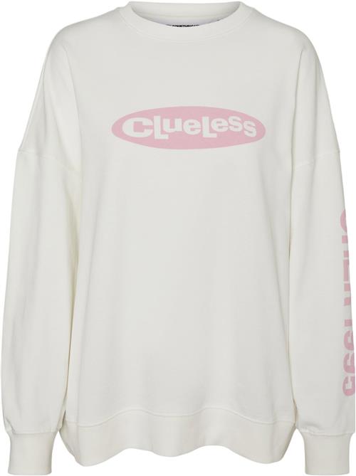 Something New Snemily LS Oversize Sweatclueless Kvinde Star White/clueless Print Sweatshirts Str L - hos Magasin