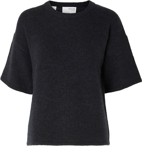 Selected Femme Slfmalineliliana 2/4 Knit O-neck N Kvinde Dark Sapphire/melange Kortærmet Strik Str S - hos Magasin