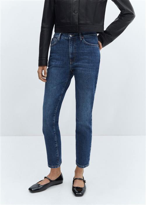 MANGO Slim Cropped Jeans Kvinde Open Blue Skinny Jeans Skinny Fit Str 32 - Denim hos Magasin