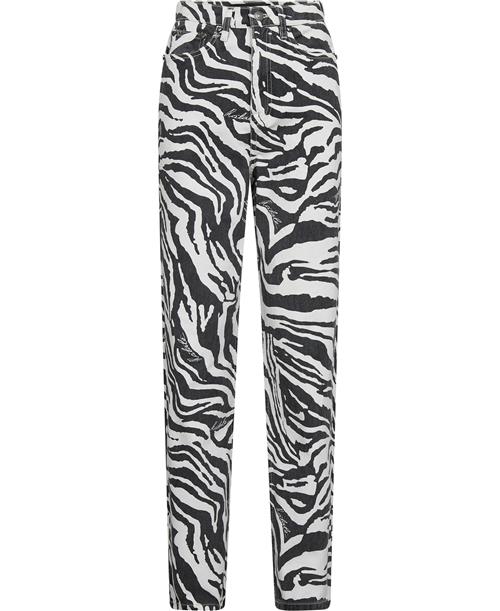 ROTATE Birger Christensen Printed Straight Jeans Kvinde Zebra + Bright White Comb. Straight Jeans Str 29 - hos Magasin