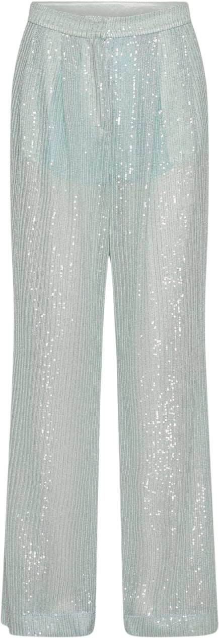 Se ROTATE Birger Christensen Sequins Low Waist Pants Kvinde Wan Blue Bukser Med Brede Ben Str 38 - hos Magasin ved Magasin