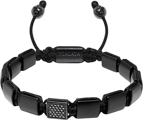 Se Nialaya The CZ Flatbead Collection Matte Onyx XL - Armbånd hos Magasin ved Magasin