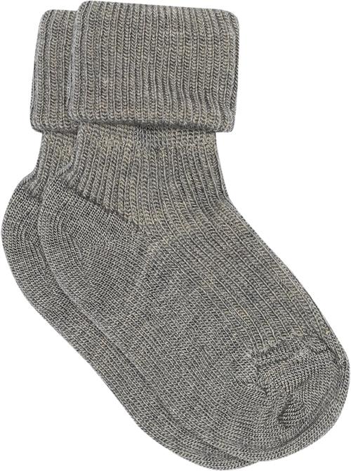 mpKids Ankle Wool RIB Turn Down Str 29/32 - Grå Strømper hos Magasin