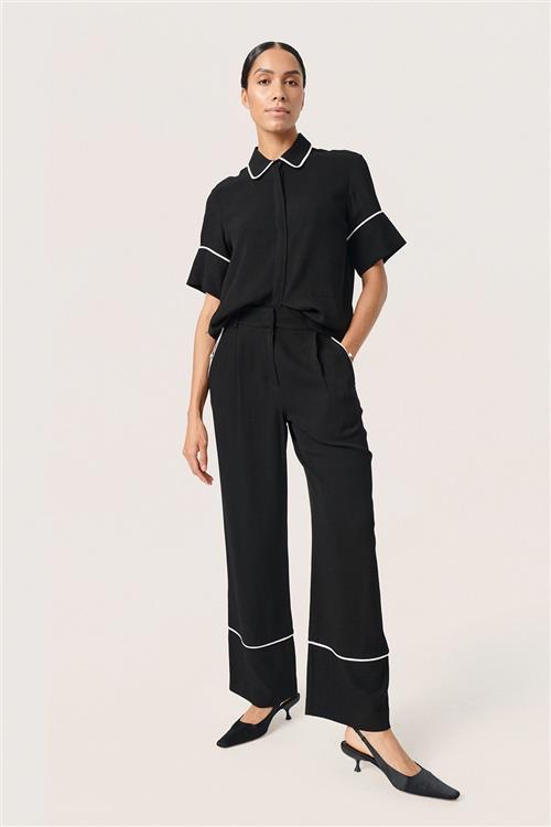 Soaked in Luxury Slguilia Pants Studio Kvinde Black Bukser Med Lige Ben Casual Fit Str L - hos Magasin