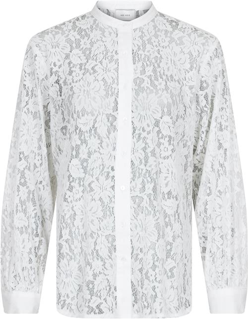 Neo Noir Mae Lace Shirt Kvinde White Langærmede Bluser Str 32 - hos Magasin