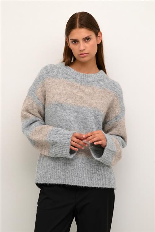 Karen by Simonsen Manilakb Oneck Kvinde Medium Grey Melange Sweaters Str S - hos Magasin