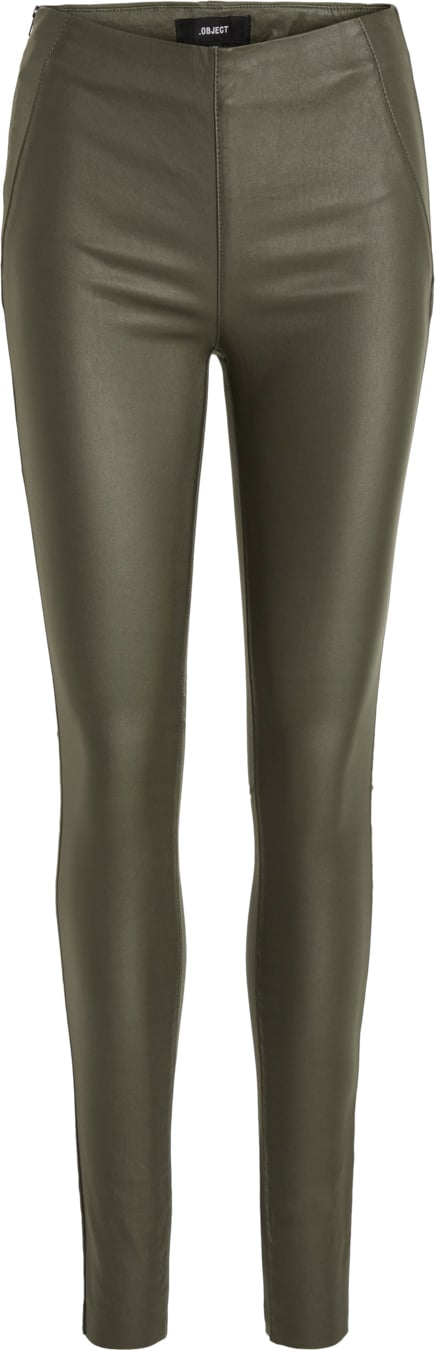 Se Object Objbelle MW Coated Leggings Noos Kvinde Forest Night Leggings Str 40 - hos Magasin ved Magasin