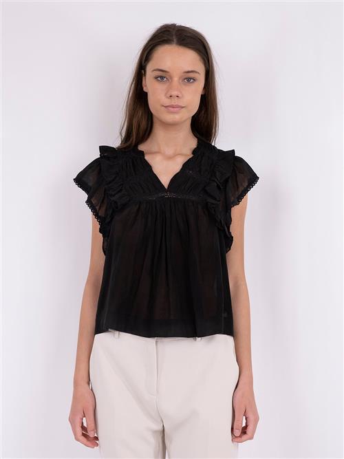 Neo Noir Jayla S Voile Top Kvinde Black Toppe Str 38 - hos Magasin