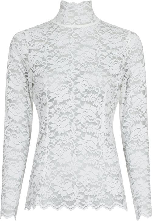 Se Neo Noir Liza Laceflower Blouse Kvinde White Langærmede Bluser Str 40 - hos Magasin ved Magasin