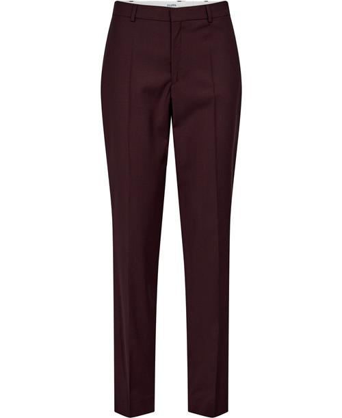 Filippa K Emma Wool Trousers Kvinde Burgundy Bukser Med Smalle Ben Str 44 - Uld hos Magasin