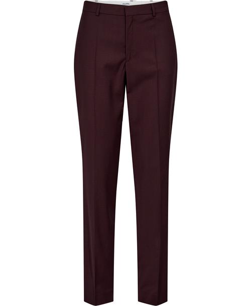 Filippa K Emma Wool Trousers Kvinde Burgundy Bukser Med Smalle Ben Str 34 - Uld hos Magasin