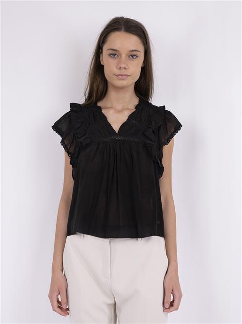 Neo Noir Jayla S Voile Top Kvinde Black Toppe Str 44 - hos Magasin