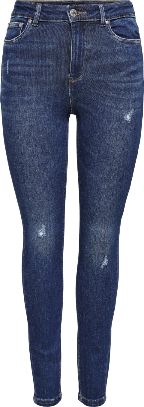 Se ONLY Onlmila Life HW SK ANK Bj374 Noos Kvinde Dark Blue Denim Skinny Jeans Str "27/""32" - hos Magasin ved Magasin