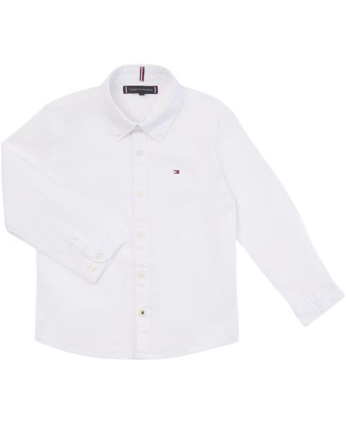 Tommy Hilfiger Boys Stretch Oxford Shirt L/S Str 5 år / 110 cm - White Skjorter Bomuld hos Magasin